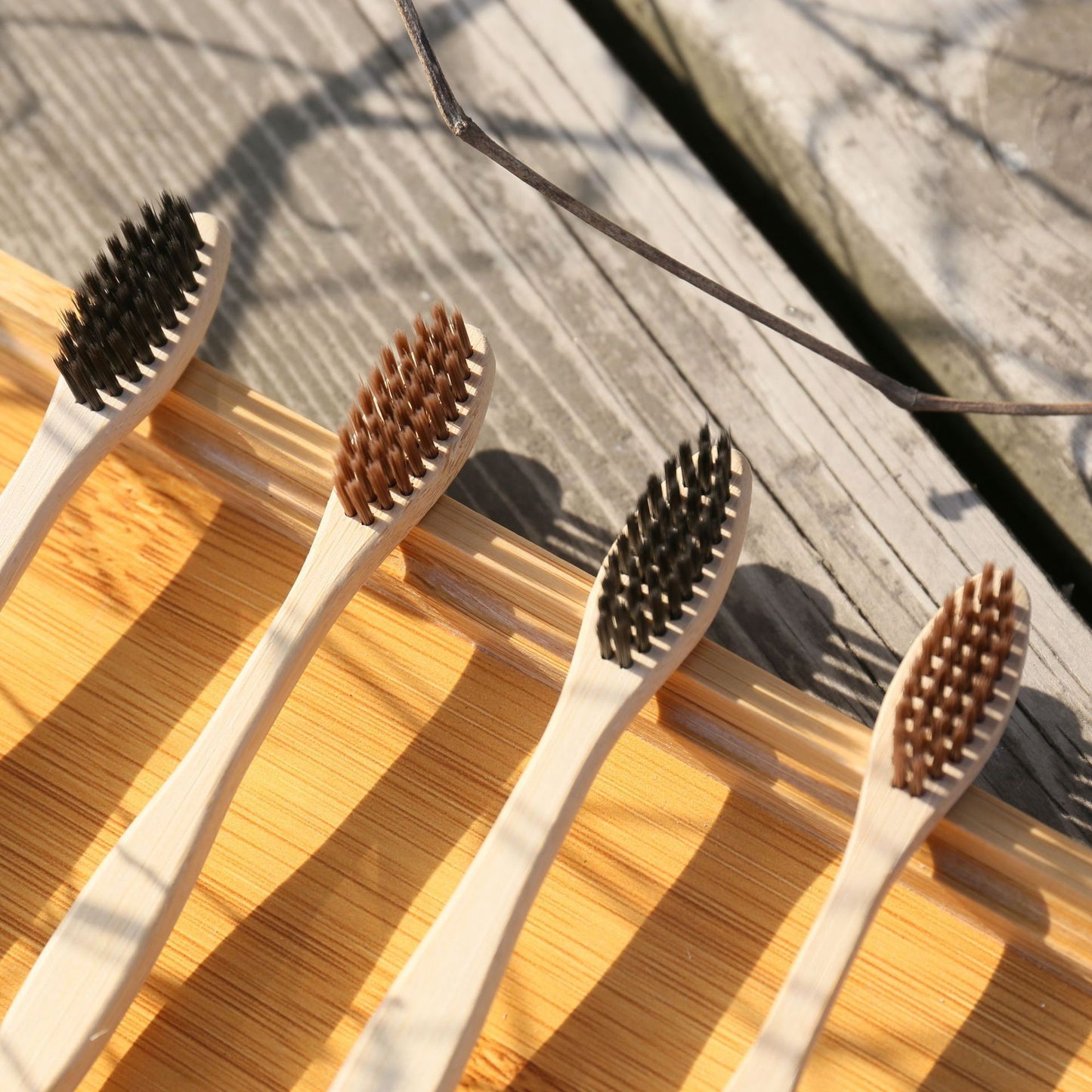 Eco Bamboo Toothbrush Set – 4 Soft Bristle Brushes for Natural Oral Care
