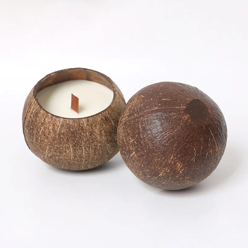 Natural Coconut Shell Candle – Eco-Friendly, Handcrafted & Aromatherapy-Ready - primenovagoods.com