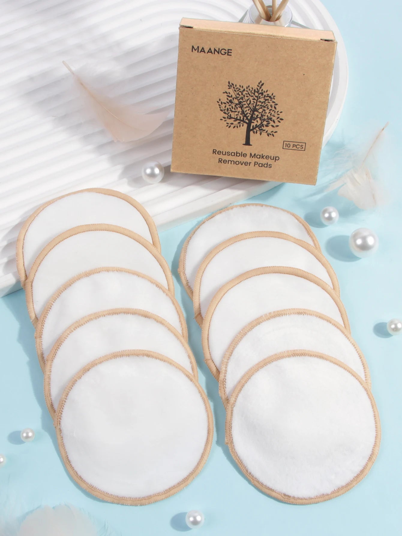 Reusable Makeup Remover Pads with Eco Box – 10-Pack Washable Rounds - primenovagoods.com