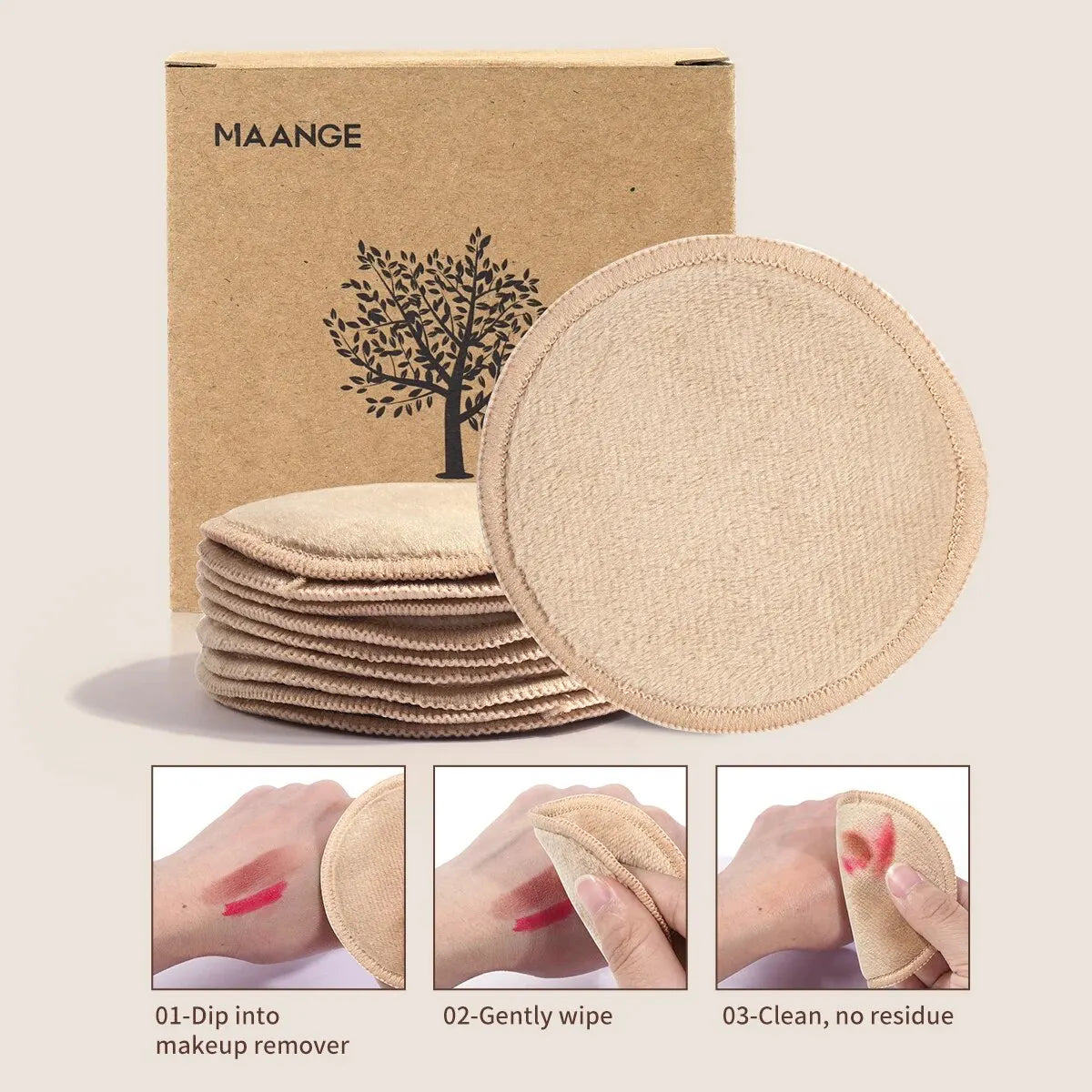 Reusable Makeup Remover Pads with Eco Box – 10-Pack Washable Rounds - primenovagoods.com