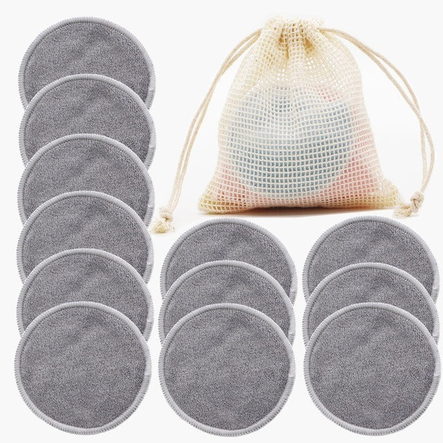 12-Pack Reusable Cotton Rounds with Mesh Bag – Soft, Washable & Eco-Friendly