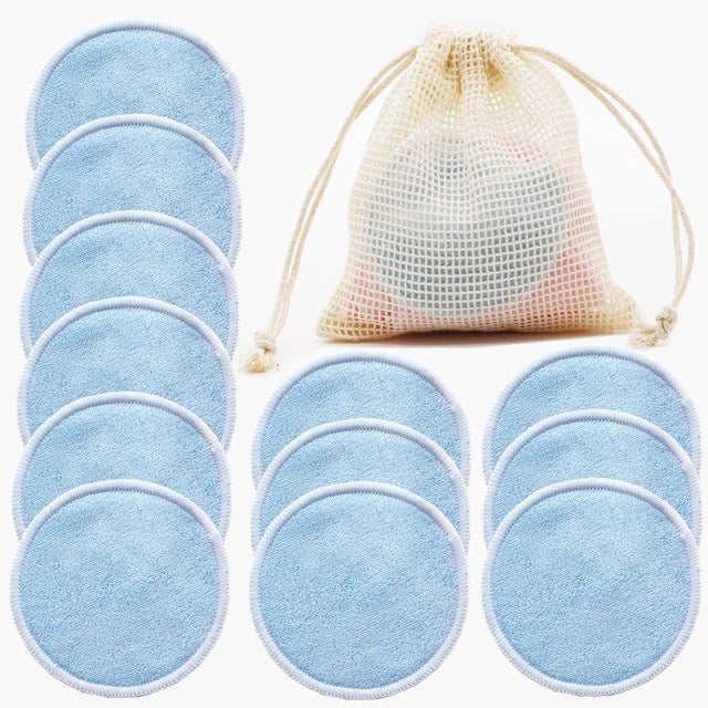 12-Pack Reusable Cotton Rounds with Mesh Bag – Soft, Washable & Eco-Friendly