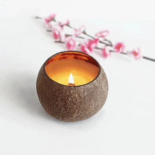 Natural Coconut Shell Candle – Eco-Friendly, Handcrafted & Aromatherapy-Ready - primenovagoods.com
