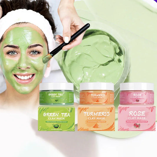 Natural Clay Face Mask – Hydrating, Calming & Purifying (Available in Turmeric, Green Tea or Avocado)