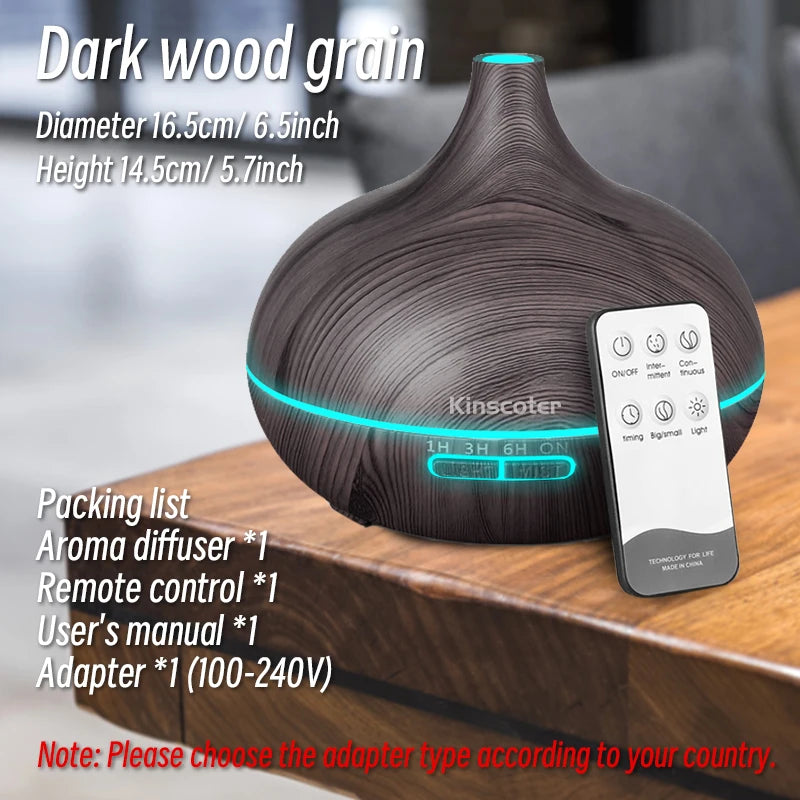 Ultrasonic Aromatherapy Diffuser – Create Your Personal Sanctuary (500ml with LED Light & Remote) - primenovagoods.com