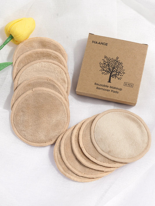 Reusable Makeup Remover Pads with Eco Box – 10-Pack Washable Rounds