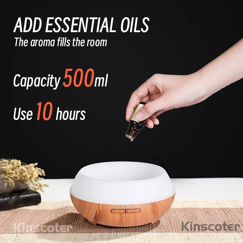 Ultrasonic Aromatherapy Diffuser – Create Your Personal Sanctuary (500ml with LED Light & Remote) - primenovagoods.com